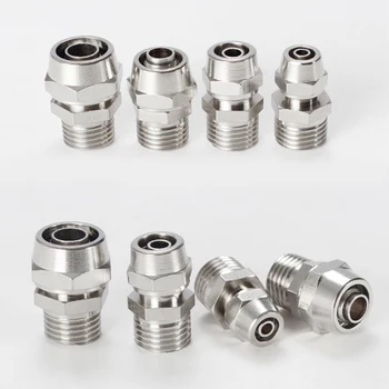 

OD 4/6/8/10/12mm Hose Tube M5/1/8''/ 1/4'' 3/8'' 1/2'' Male Thread Pneumatic Fast twist Fittings Quick Joint Coupler Connector