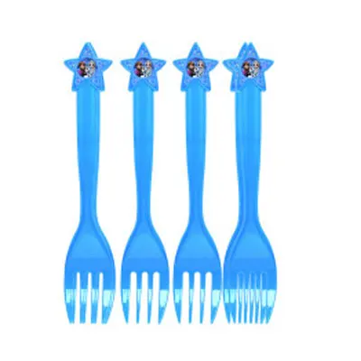 6pcs Одноразовые столовые приборы набор бумажное полотенце+ бумажная тарелка+ вечерние шляпы принцессы с героями мультфильмов синие вечерние принадлежности для тематической вечеринки - Цвет: 6pcs