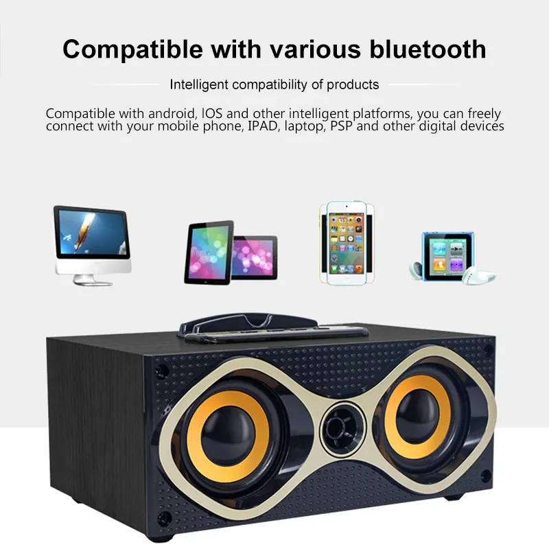 Крутой bluetooth-динамик s с держателем для телефона настольные деревянные беспроводные колонки сабвуфер стерео Поддержка TF MP3-плеер с fm-радио