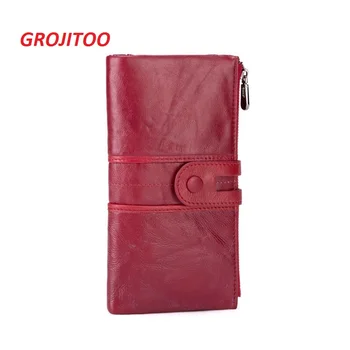 

GROJITOO Ladys Clutch Bags With Cellphone Soft Genuine Cowhide Leather Bags High Quality Card Holder Wallet 2020 New