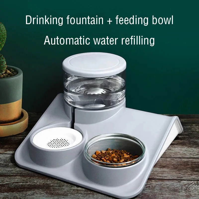 New Cat Dog Feeder Bowl Large Capacity Drinker for Dogs Cat Automatic Drinking Fountain Roof Styling Pet Cats and Dogs Water