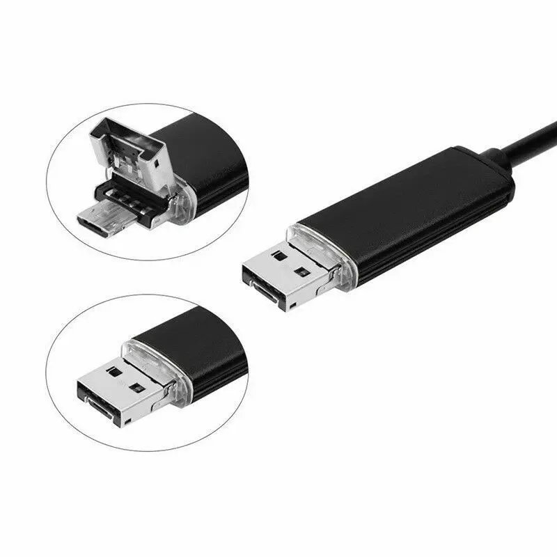 2в1 USB Водонепроницаемый эндоскоп бороскоп 6 LED змея камера для Android и Windows 5 мм