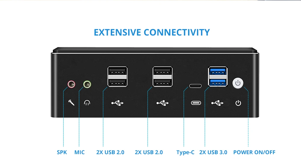 Intel Core мини-ПК i7 8650U i5 8250U i3 7020U 2* DDR4 M.2 SSD 8* usb type-C 2* Gigabit LAN WiFi 4K UHD DP HDMI Windows 10 HTPC