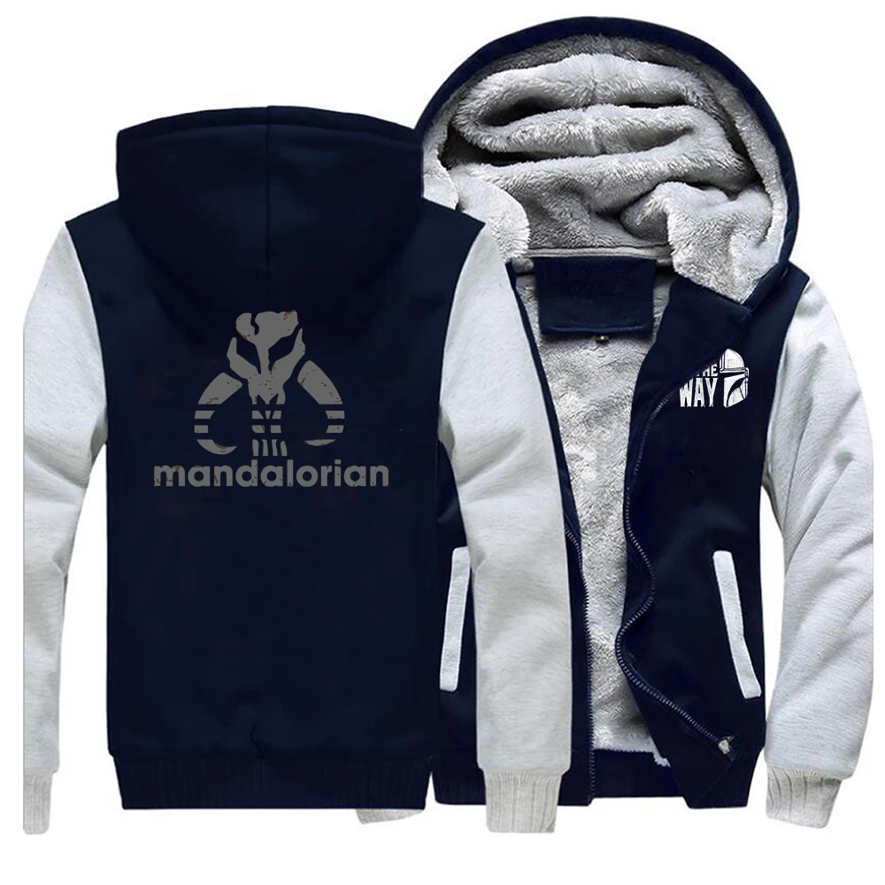 

The Mandalorian Hoodies Sweatshirts Men Hoodies Winter Thick Brand Star Wars Fashion Coat Men Warm Fleece Zipper Raglan Hoodies
