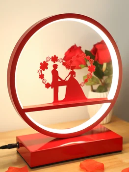 

Wedding table lamp wedding room bedside lamp festive bride dowry romantic gift creative red Chinese bedroom long light