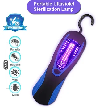 

Portable UVC Sterilization Lamp Disinfection light AA battery Sterilizer UV Germicidal light home Hanging Magnet kill Mites