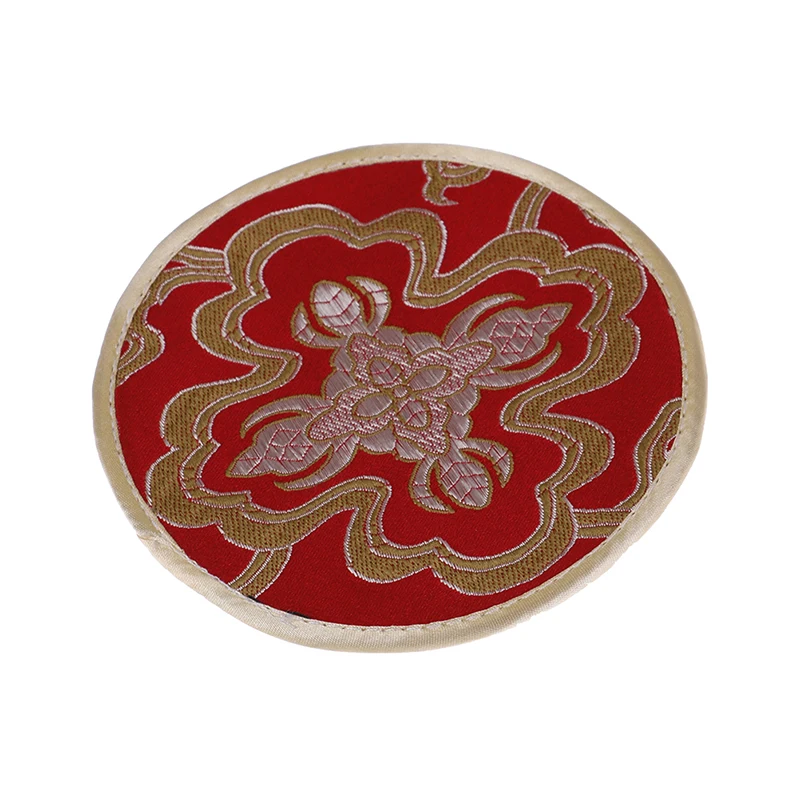 China Embroidery Cups Mat Retro Cup Coaster Silk Cloth Pattern Home Decor Floral Tableware Placemat