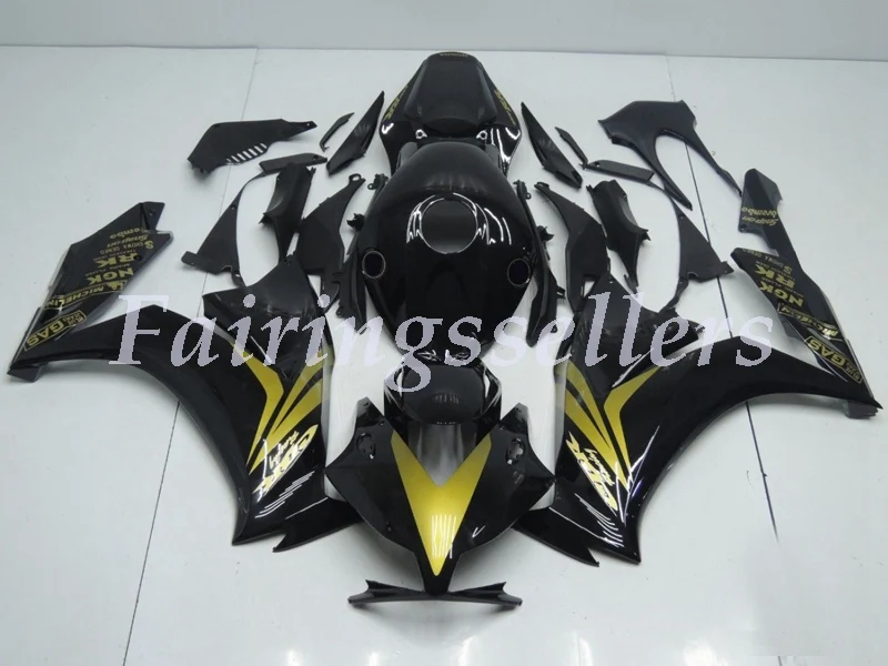 Black and Gold Впрыска ABS Полный обтекатели комплект Подходит для HONDA CBR1000RR 2012 13 14 15 CBR 1000RR 12-16 CBR1000 обтекатель белый и черный - Color: Black and Gold
