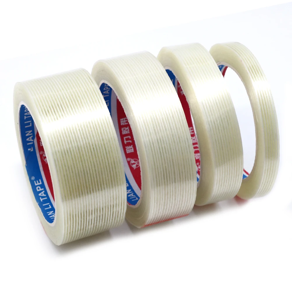 25M Adhesive Fiberglass Tape, Strip Fiber Tape for Packing, Fiber tape