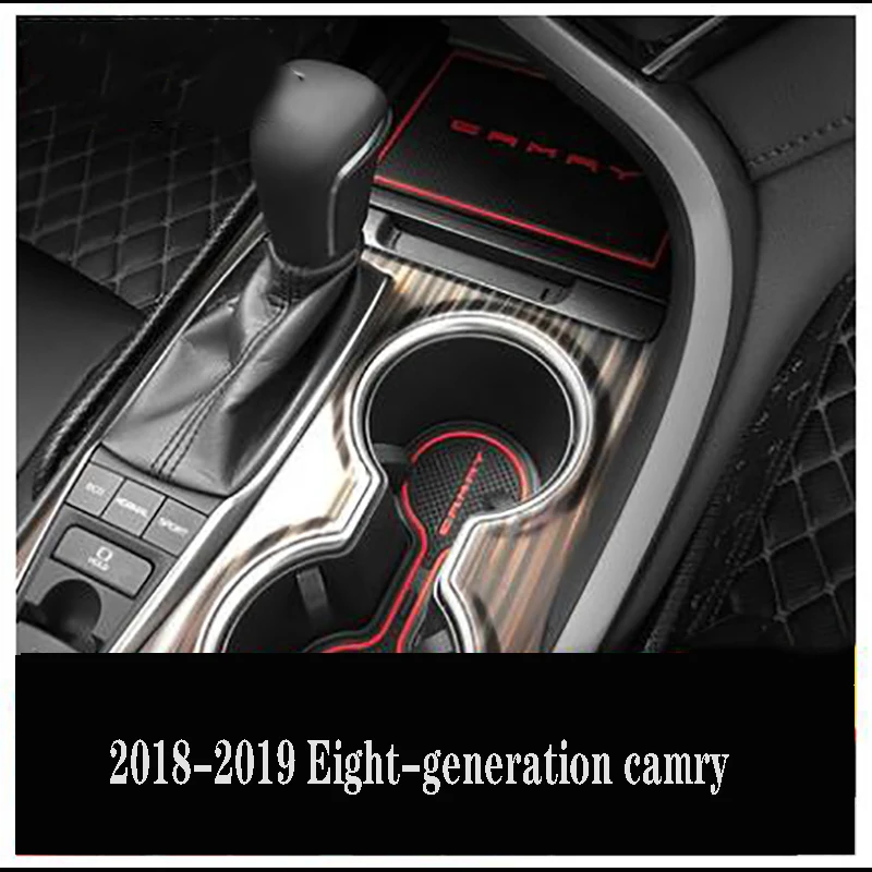 

2018 to2019 for Toyota camry door slot mat water cup non-slip mat storage box special decoration