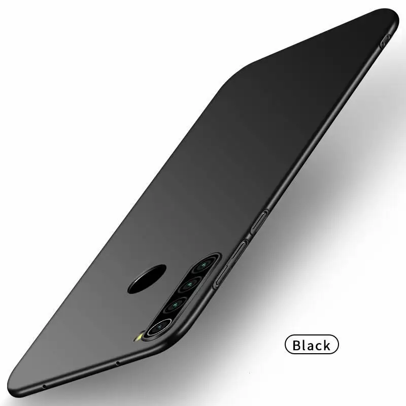 Чехол-накладка для Xiaomi Redmi Note 8 Pro 8T 8 8A стильный Гладкий ультратонкий PC матовый чехол для телефона для Xiaomi Redmi Note 8 чехол - Цвет: Black