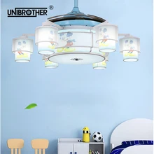 Невидимый потолочный вентилятор лампа с пультом дистанционного управления 42 дюймов современный светодиодный для помещений подвесной светильник для детей