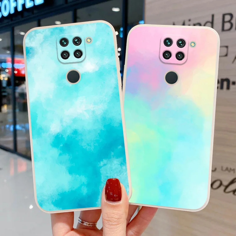 Redmi Note 9 Case For Xiaomi Redmi Note 10 Pro Coque Poco X3 Pro Redmi 9 9T 9C 9A Note 8 9 Pro Max 10S sea blue Protection Cover