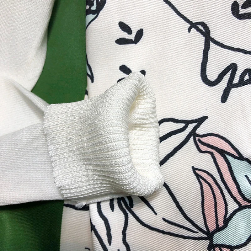 ALPHALMODA Европейский с v-образным вырезом атласный свитер с принтом пэчворк вязаный искусственный однобортный пуловер осенний модный топ с длинными рукавами