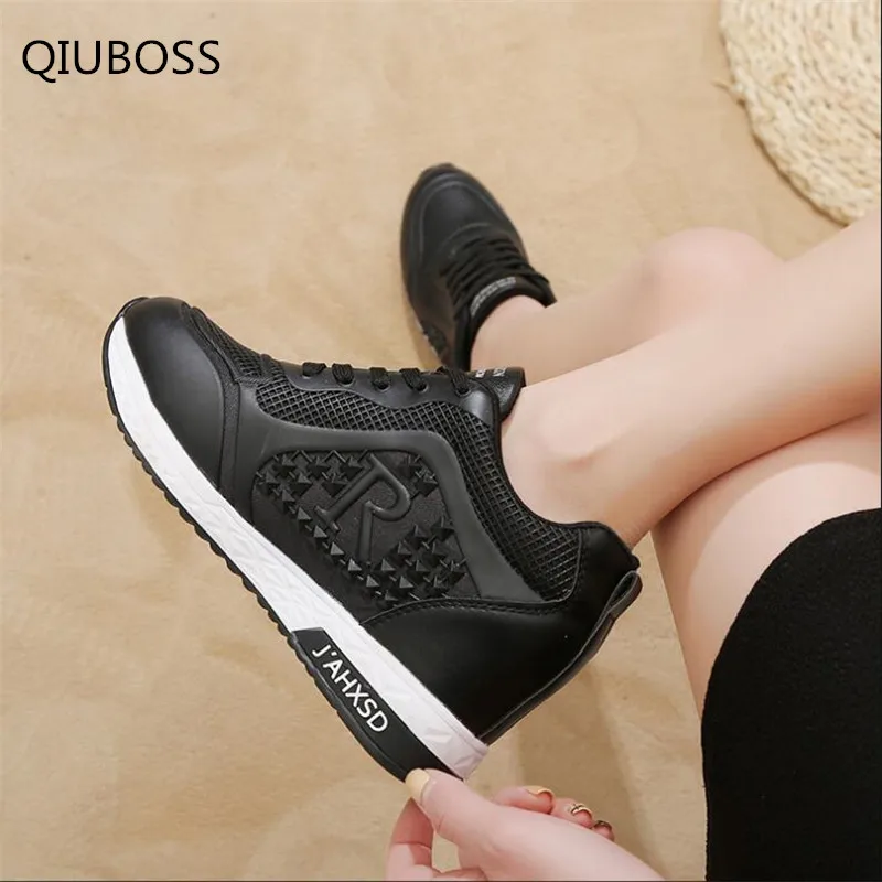 QIUBOSS 2020 женские кроссовки на платформе Сезон весна Высококачественная дышащая
