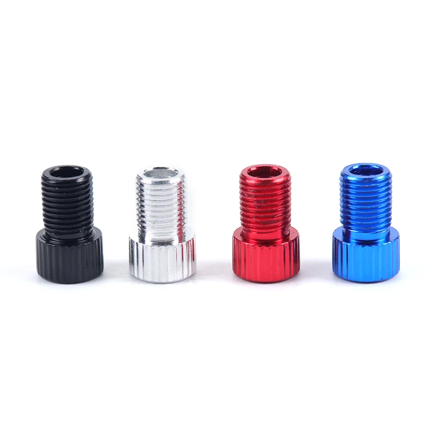 4PCS Aluminum Alloy Valve Adapter Pump Convert Presta To Schrader Valve Adaptor Caps Gas Nozzle Bicy