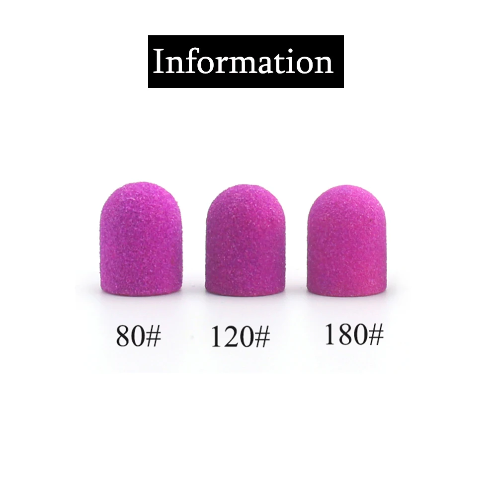 50pcs 10*15mm 네일 샌딩 캡 전기 플라스틱 그립 드릴 발 큐티클 밀링 블록 연마 액세서리 페디큐어 도구