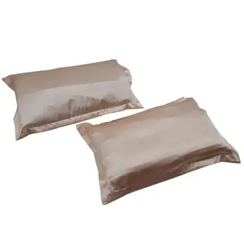 

Set of 2 Super Soft Satin Silk Pillowcase + Organza Protection Pouch-48 x 74cm - camel