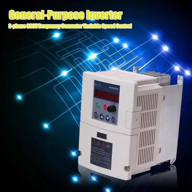 

Overload Protection 3-phase 380V Frequency Converter Inverter Practical Speed Regulator Home Furnishing Essential Supplies