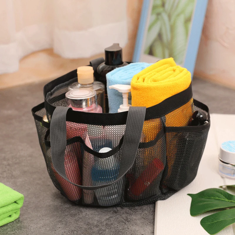 Shower Caddy Basket Mesh Portable for College Dorm Large Bathroom Tote Bag Durable 8 Pockets