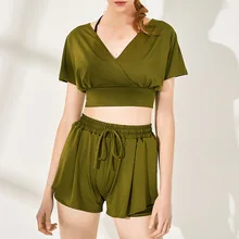 Быстросохнущие шорты с высокой талией для женщин, свободные дышащие шорты для йоги, спортзала, тренировок, пробежек, фитнеса, спортивных шорт