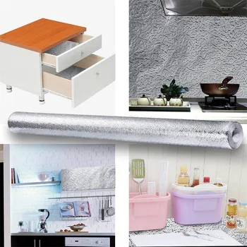 Premium Aluminum Foil Wall Paper Self Adhesive Backsplash Heat Kitchen Wallpaper Kitchen Accessories Utensils Kitchen Tools