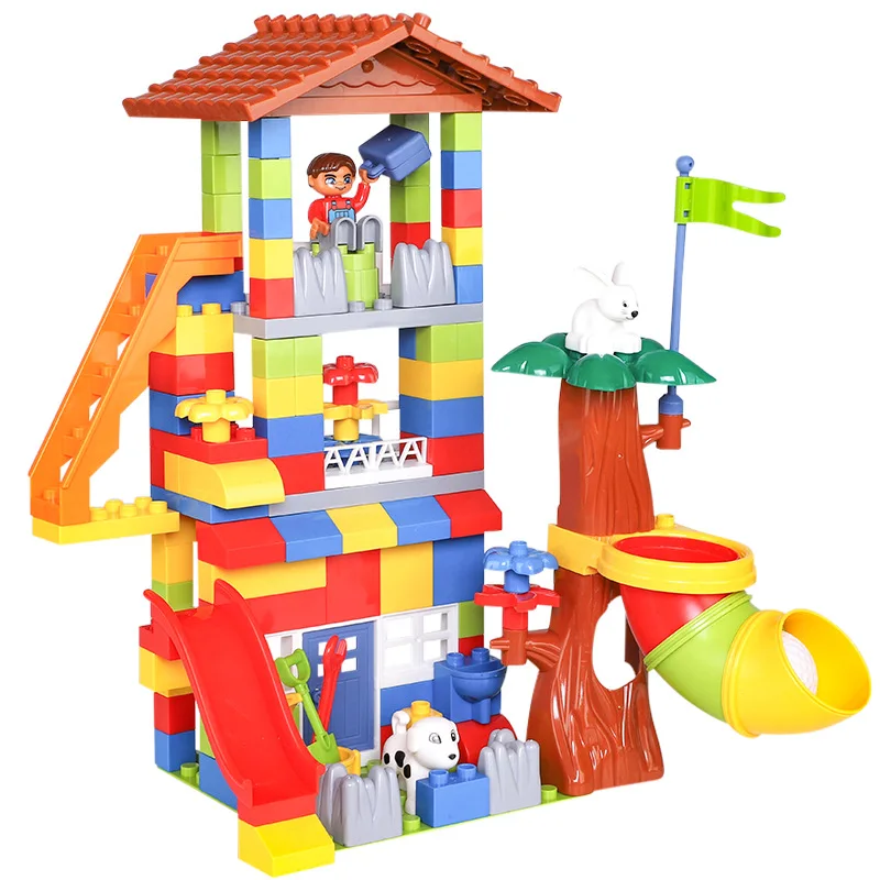 

Children Compatible Large Particles Building Blocks Assembled Splicing Toys Educational GIRL'S And BOY'S Flexible Paradise Scene