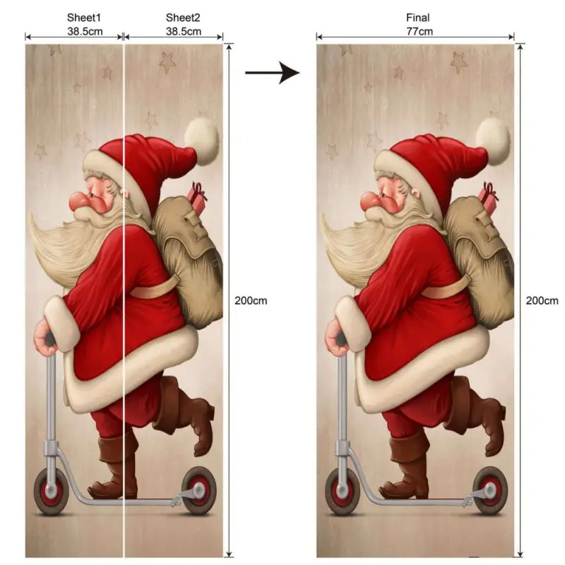 Рождественская елка представляет Санта-Клаус камин Снеговик дорожный знак замок Декор Наклейка s рождественские принадлежности придверный, с рождественскими мотивами стикер