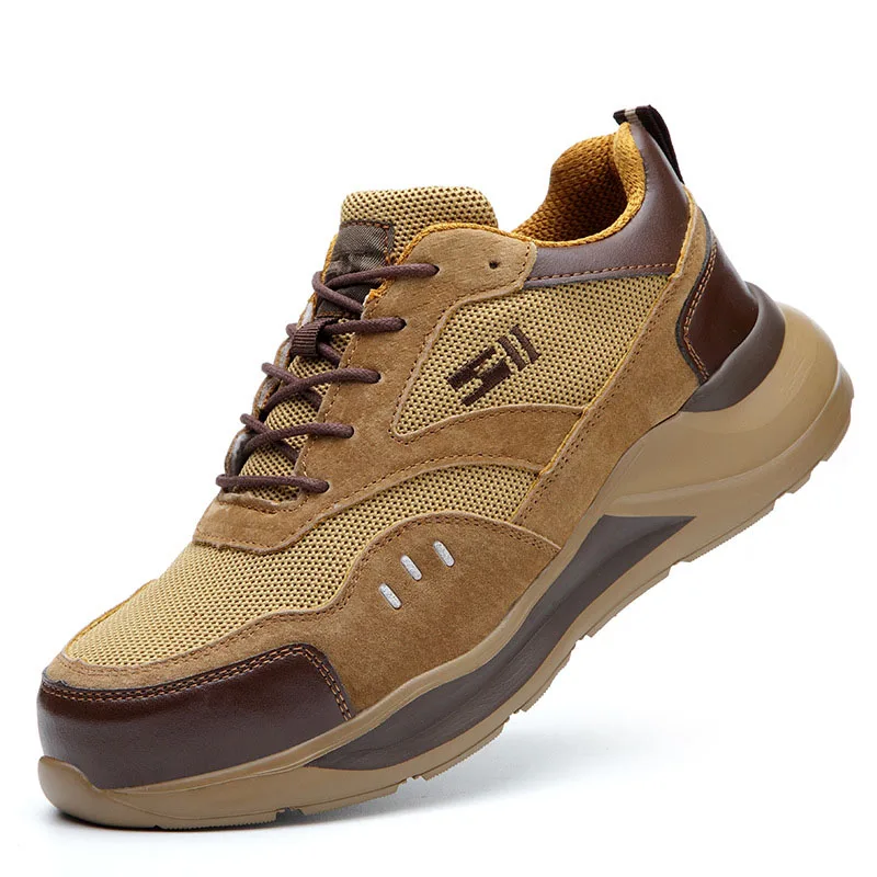 

Men's Steel Toe Work Safety Shoes Breathable Anti-smashing Anti-puncture Non-slip Construction Protective Footwear