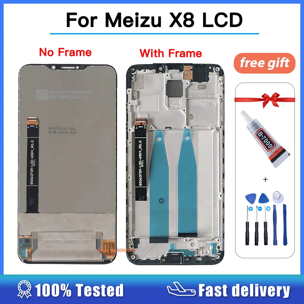 6.2 "LCD orijinal Meizu X8 M852H çerçeve ile LCD ekran dokunmatik ekran  paneli sayısallaştırıcı meclisi için Meizu X8 X 8 100% test - AliExpress