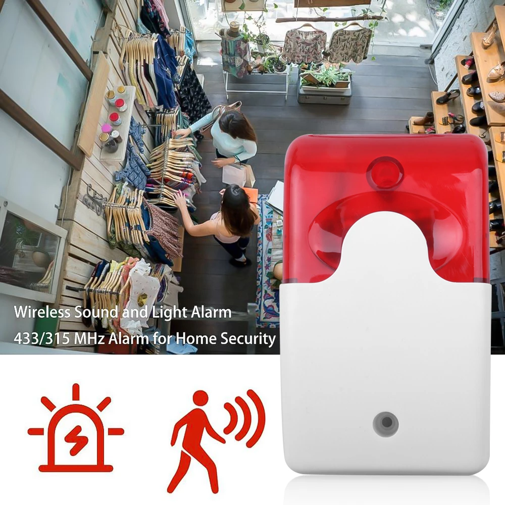 12V Mini Wired Flashing Light Strobe Siren Wireless Alarm Safety System 115 dB For Home Security