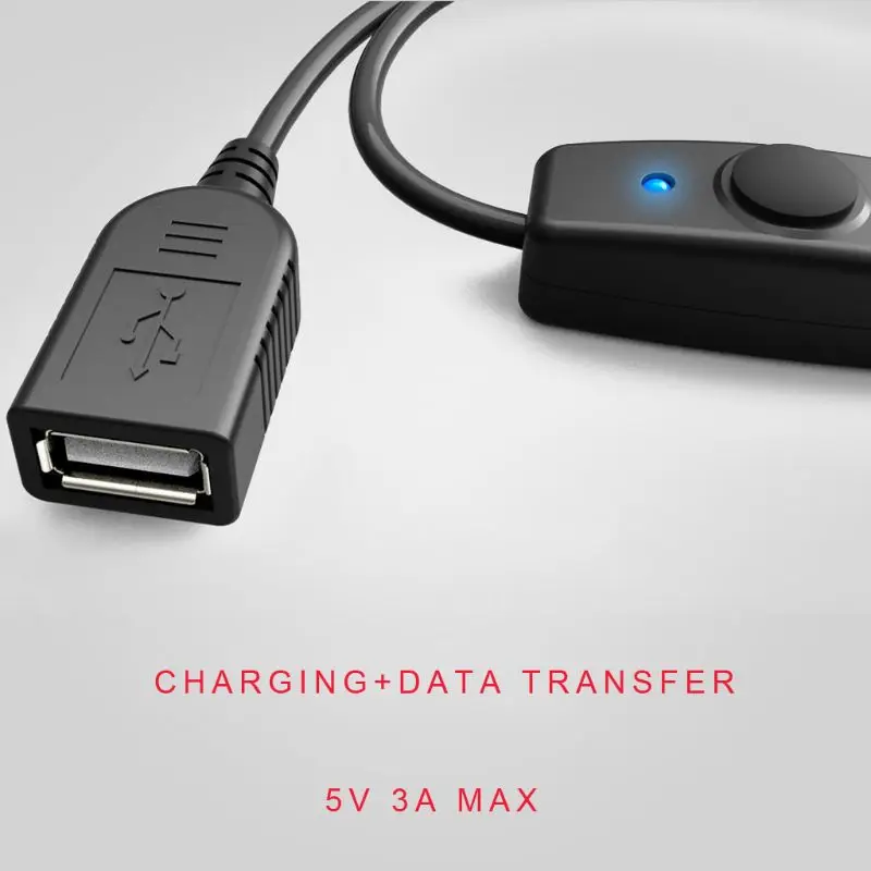 USB 2.0 Extender Cord Cable With ON OFF Switch for PC USB Fan LED Lamp Charger