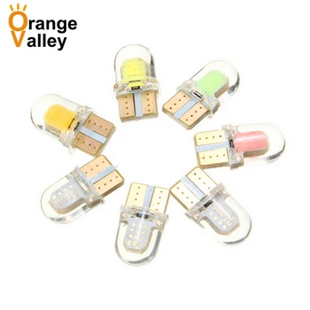 

100Pcs Wholesale T10 W5W COB 12 Chips Waterproof Car Led Wedge Light Side Interior Lamp Reverse License Lights Bulb