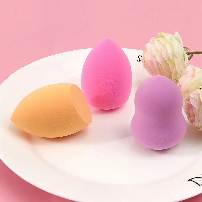 3pcs Milk Tea Color Series Beauty Powder Puff Soft Hydrophilic Non-latex Foam Makeup Sponge