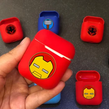 

Marvel Silicone Bluetooth Wireless Earphone Case For AirPods Protective Cover Skin Accessories for Apple Airpods Charging Box