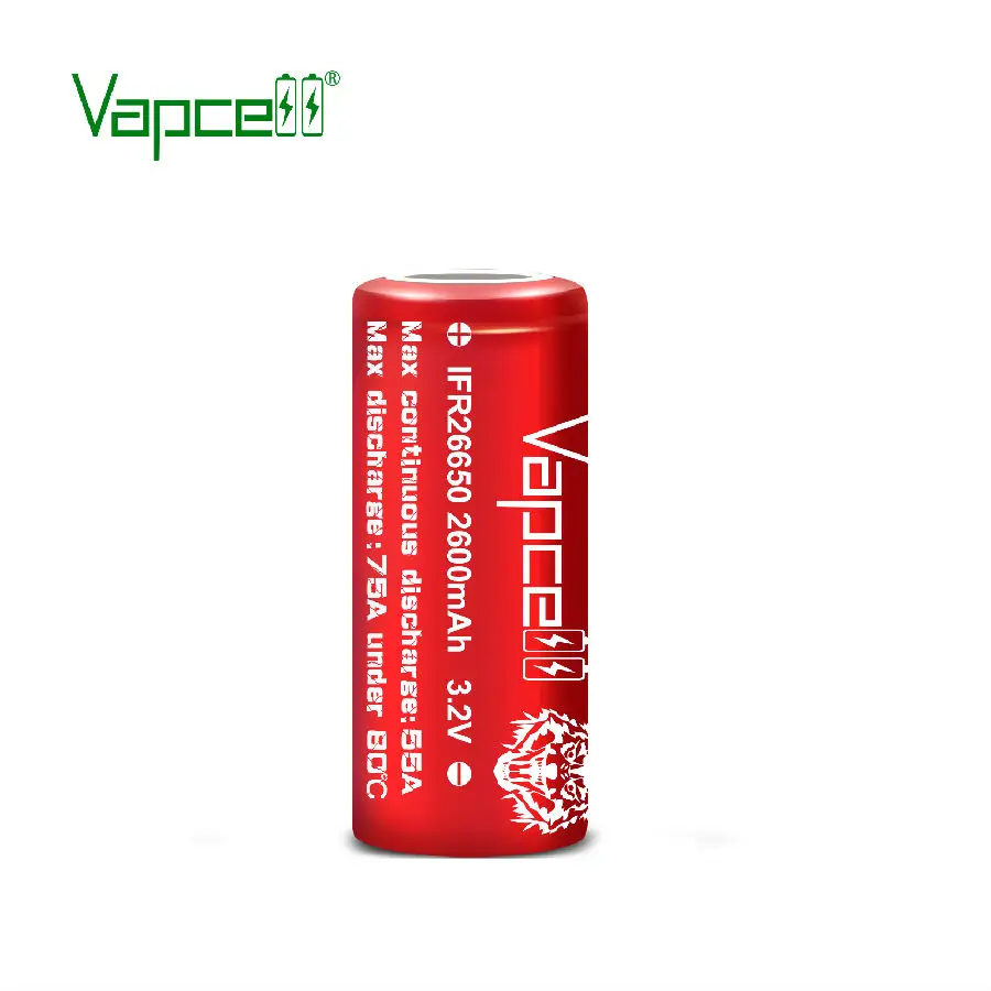 VAPCELL 26650 2600mah 55A IMR литиевые перезаряжаемые аккумулятор литий-ионные батареи |