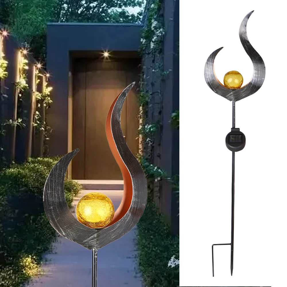 Solar LED Simulate Flame Light Lawn Lantern Waterproof Solar Lamp Outdoor solar garden light for Walkway Path LED Landscape Lamp - Испускаемый цвет: style B