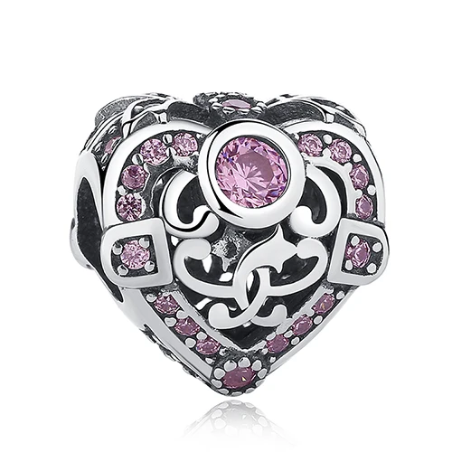 Модные Аутентичные 925 стерлингового серебра Сердце цветок розовый CZ очарование хрусталя подходят оригинальные ювелирные украшения Пандора подарок-аксессуар - Цвет: PY1364