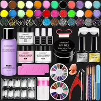 Full Nail Manicure Set Pro Acrylic Kit With Drill Machine Acrylic Liquid Nail Glue Glitter Powder Nail Tips Nail Art Tool Kit 2