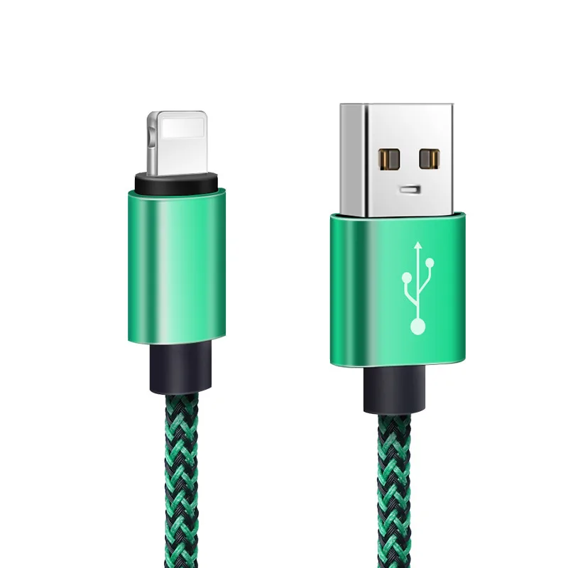 1 м 2 м 3 м USB зарядный кабель для iPhone 11 7 8 6 6S Plus X 10 XS Max XR Быстрая зарядка USB кабель для передачи данных для iPhone 5 5S SE провод шнур - Цвет: Зеленый