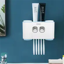 Настенный стойку палка прочно семья ванная комната настенные аксессуары пластиковый держатель для зубных щеток Автоматический Диспенсер зубной пасты