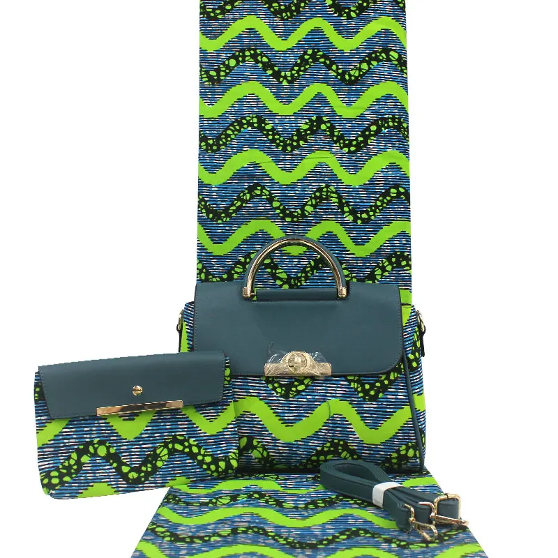 Африканские Восковые принты ткань африканская ткань с 2шт женские сумки для вечерние Анкара Ткань 6 ярдов хлопок ткань TN-A12 - Цвет: 10