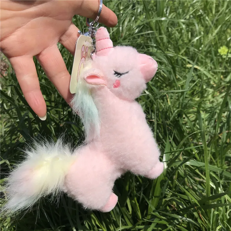 Cute Anime Cartoon Rainbow Unicorn Plush Toys Keychain Unicorns Horse Soft Stuffed Animals Dolls Key Bag Pendants 12pcslot  (4)