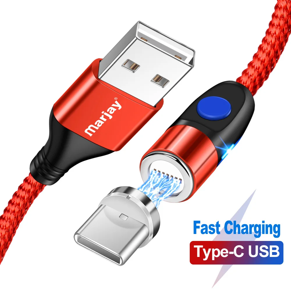 Marjay 3A магнитные Usb кабели для быстрой зарядки 1 м 2 м Магнитные USb C кабели для передачи данных для мобильного телефона type C Usb Магнитные Кабели шнур