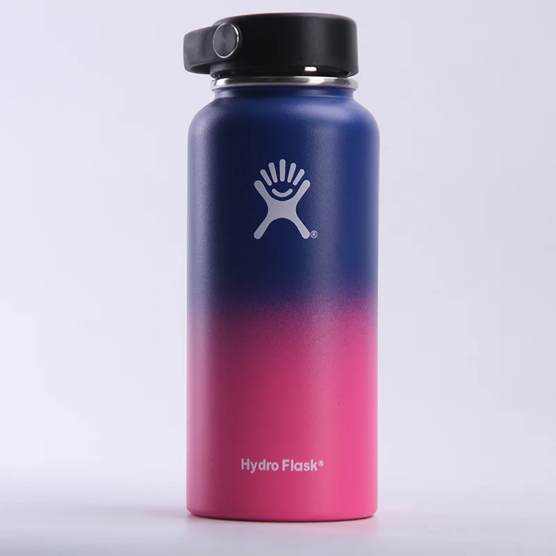 Высококачественная бутылка для воды из нержавеющей стали, гидро колба, бутылка для воды с вакуумной изоляцией, с широким горлом, портативная термобутылка для путешествий - Цвет: Gradient 3