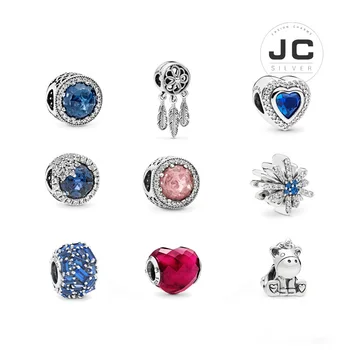 

2019 New DIY fashion charms 925 Sterling Silver opal string ornaments, Fit bracelet necklace women accessories jewelry gifts