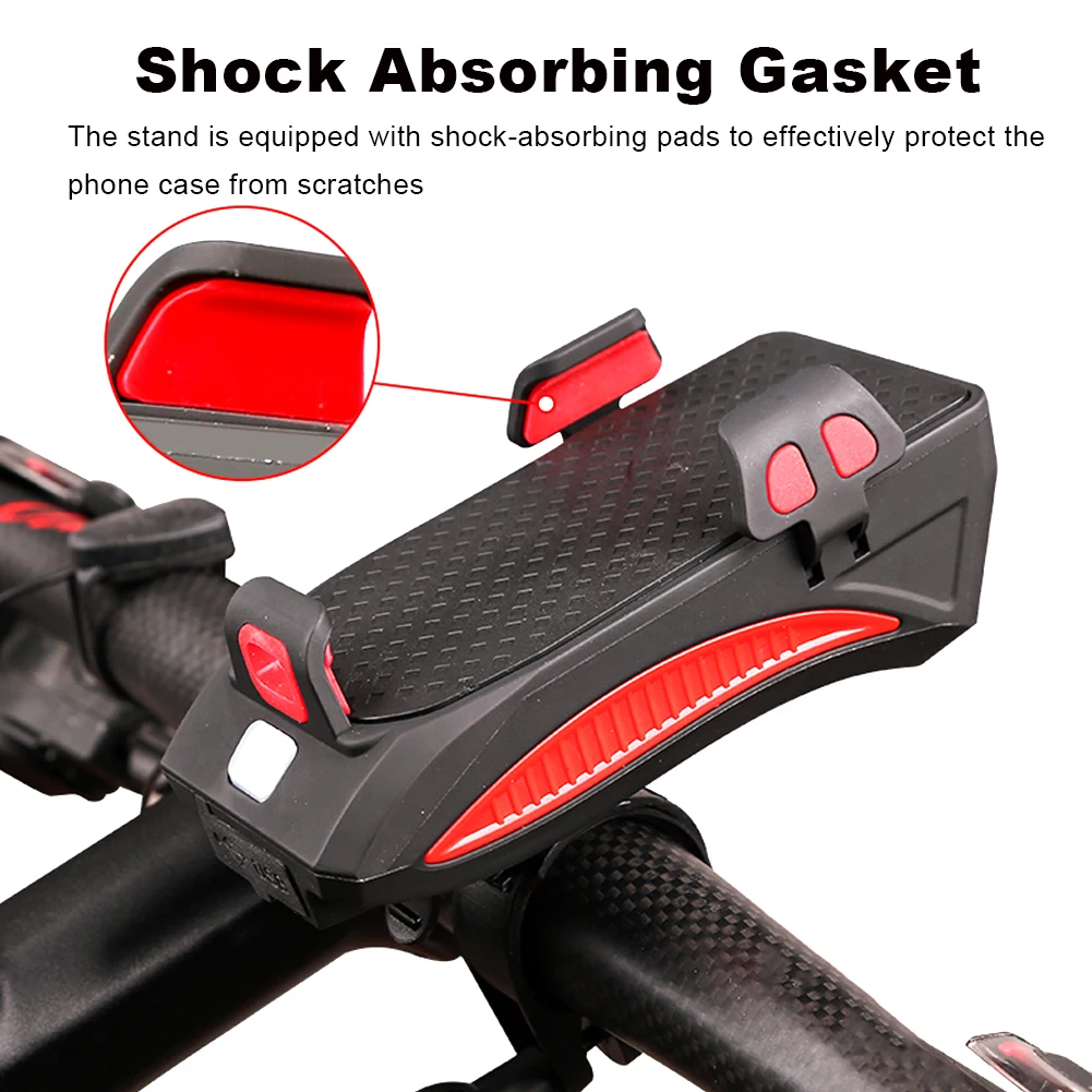 2000/4000LM Bicycle Light USB Rechargeable LED Bicycle Headlight Bike Horn Handlebar Phone Holder 3 in 1 multi-function light