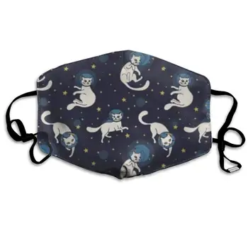 

YongColer Cosmic Cat Astronauts Floating Space Reusable Comfy Breathable Anti Dust Outdoor Half Face Masks Washable Warm