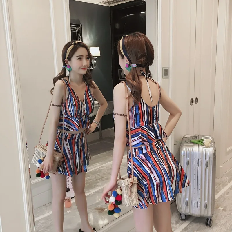 

Swimwear Korean-style Printed Two-piece Swimsuits Women's Sexy Bikini Belly Covering Slimming Hot Selling Tour Bathing Suit