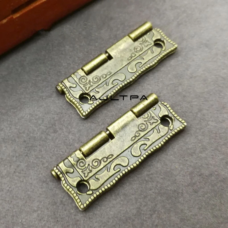 

300Pcs Antique Bronze Cabinet Cupboard Door Hinge Jewelry Wooden Box Hinges With Screws Furniture Hardware